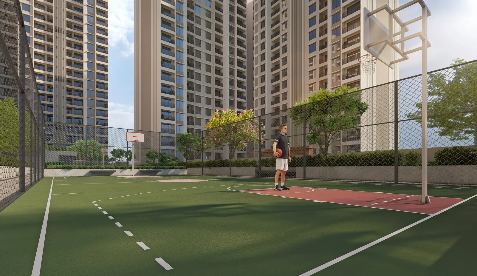 Legacy Milestone basketball court