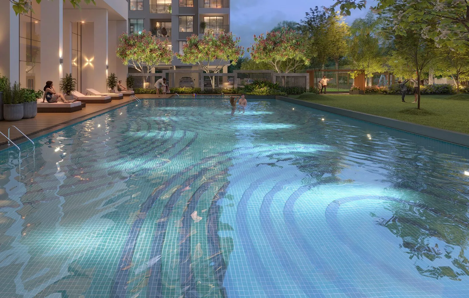 Legacy Milestone swimming pool with wooden deck