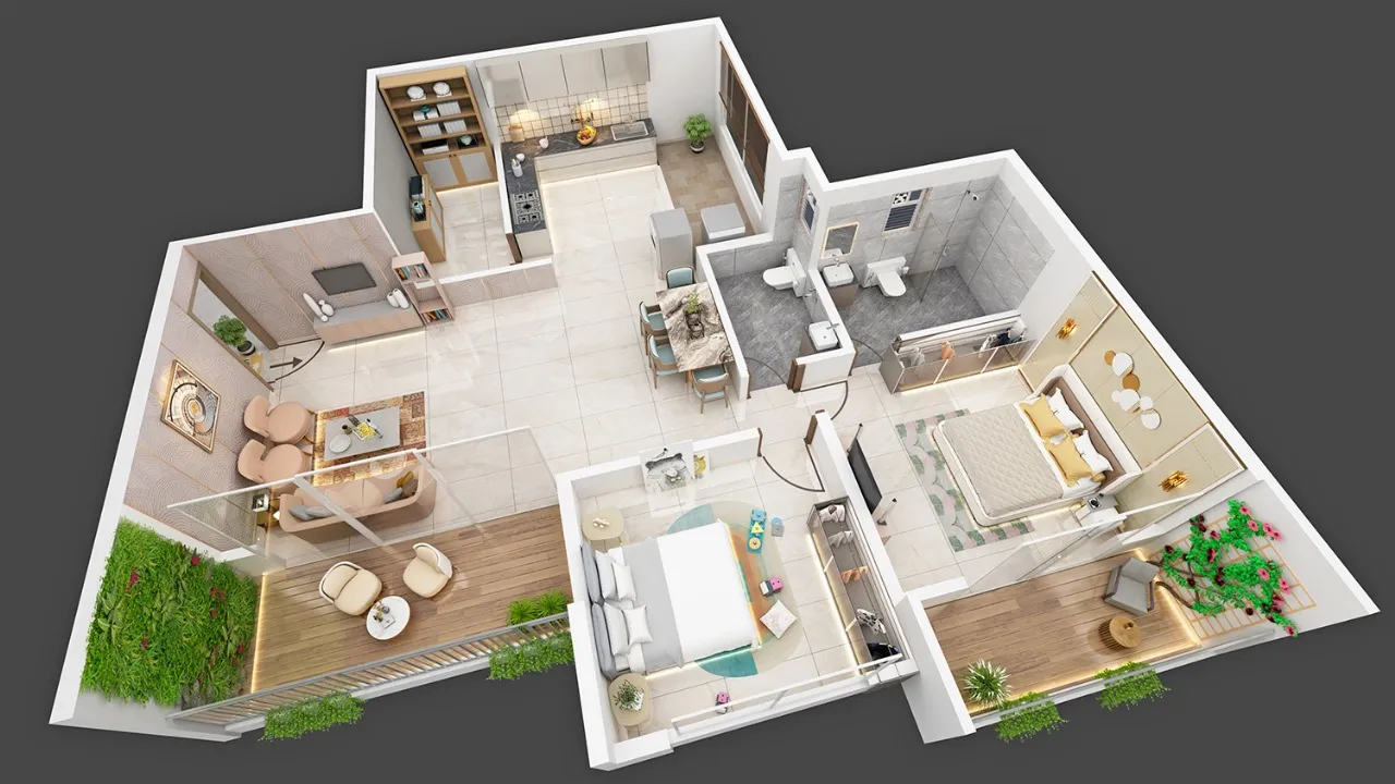 2 BHK — Illustrative Layout