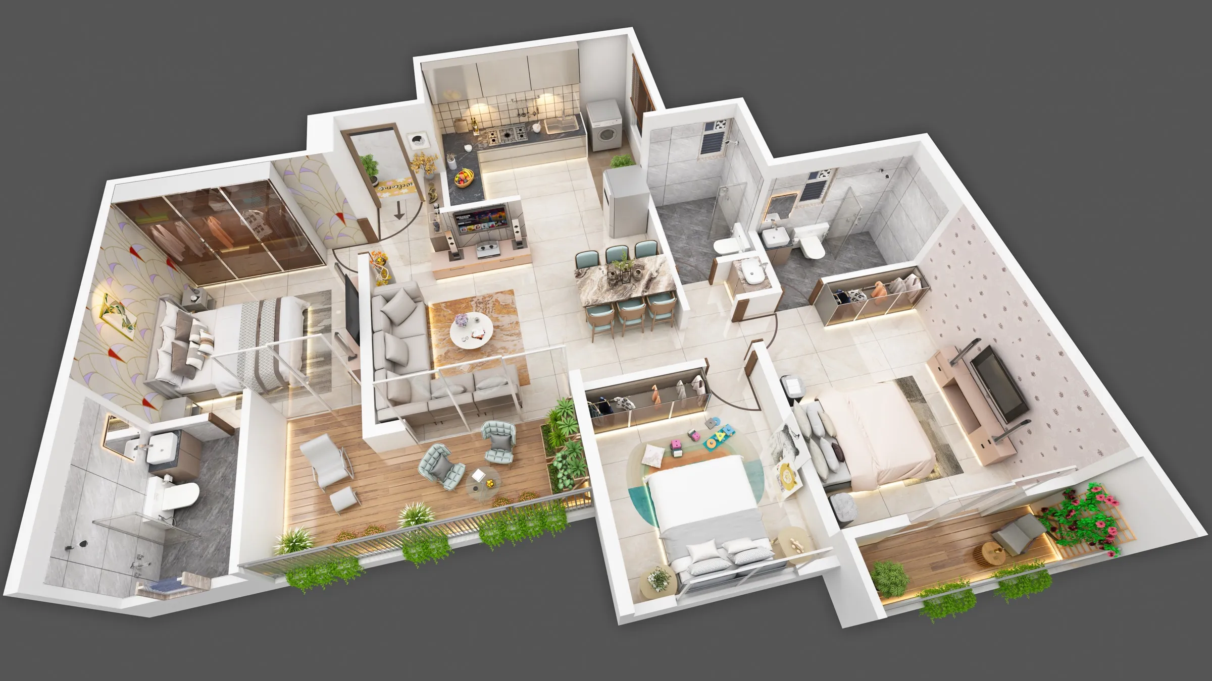 3 BHK — Illustrative Layout