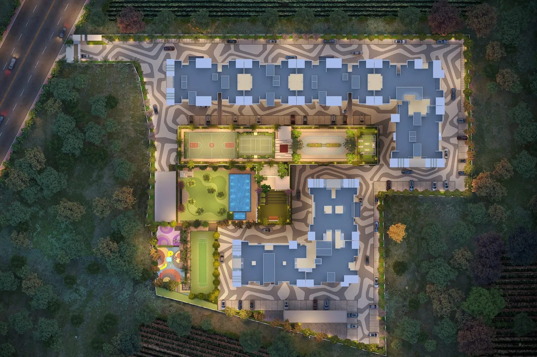 Legacy Milestone master site plan aerial view